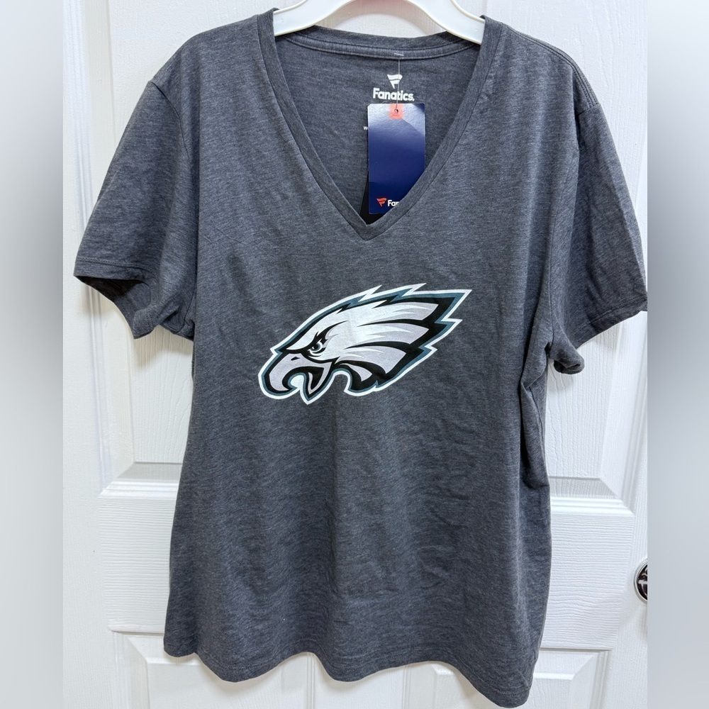 NWT Fanatics Heather Gray Women's Philadelphia Eagles 🦅 T-Shirt, Size XL